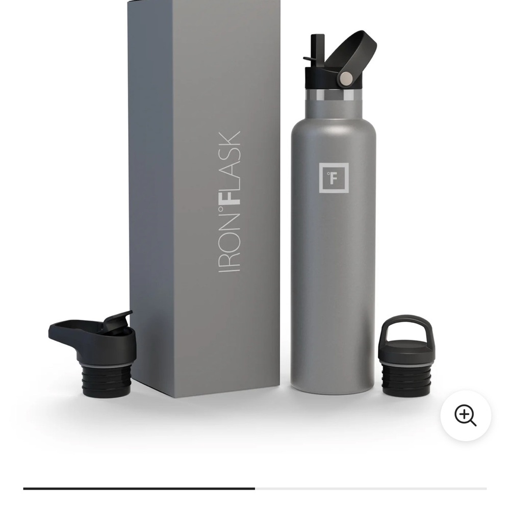 Gray Water Bottle with Straw Lid - 24oz